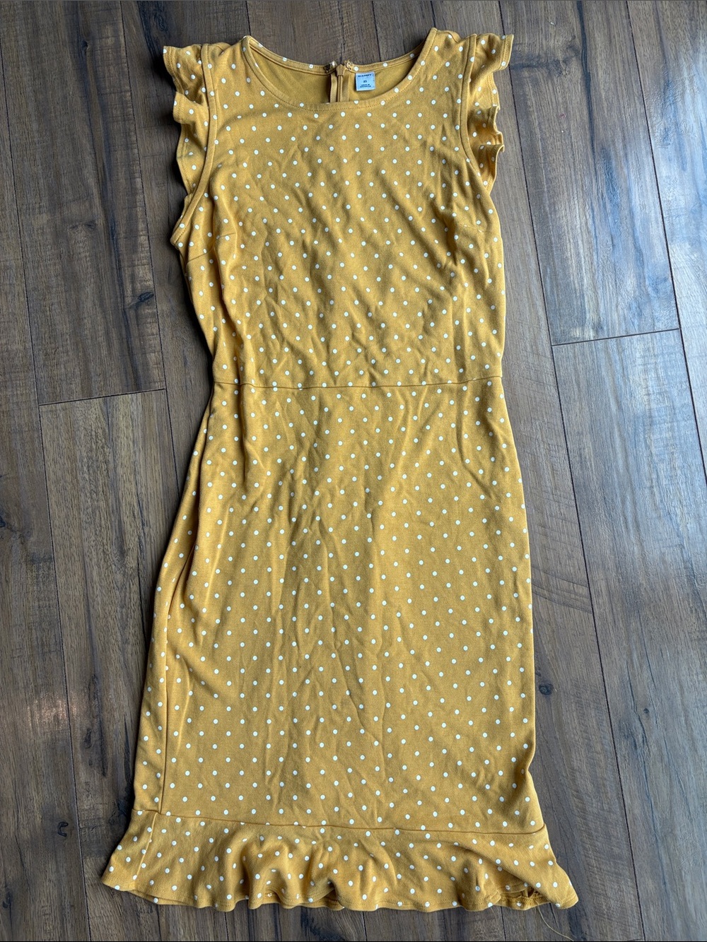Old Navy Mustard Yellow Polka Dot Midi Dress